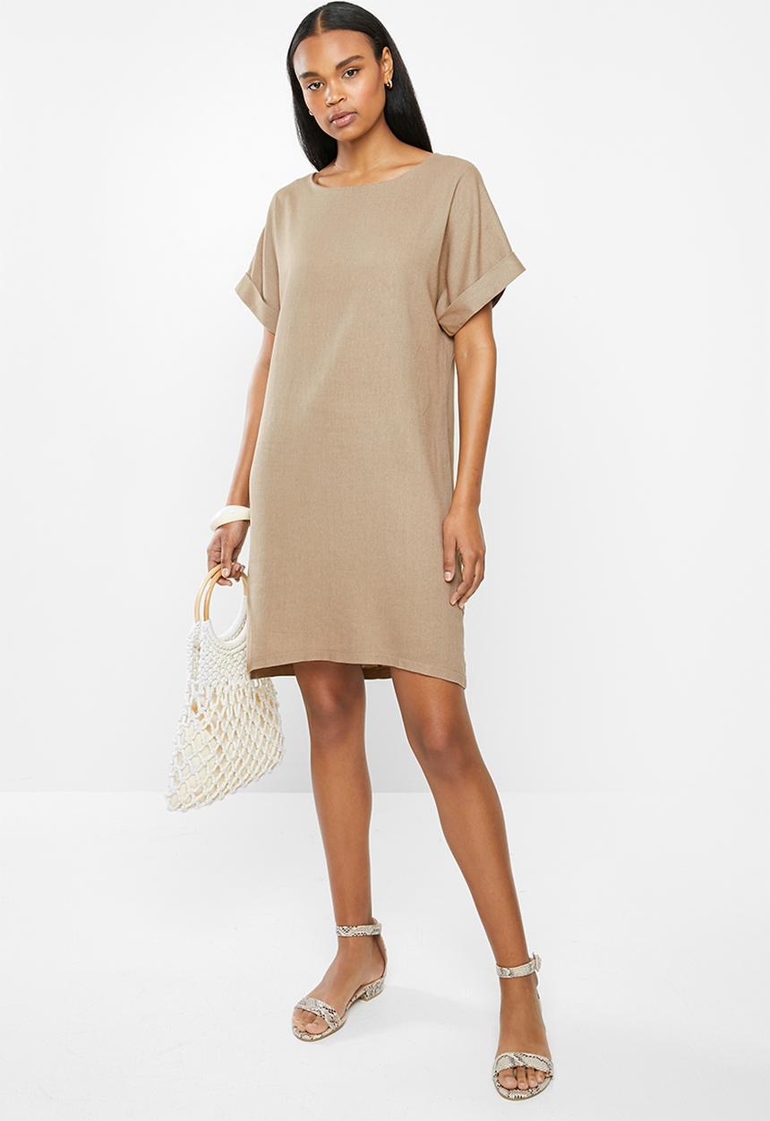 edit - Linen ss tunic dress - taupe