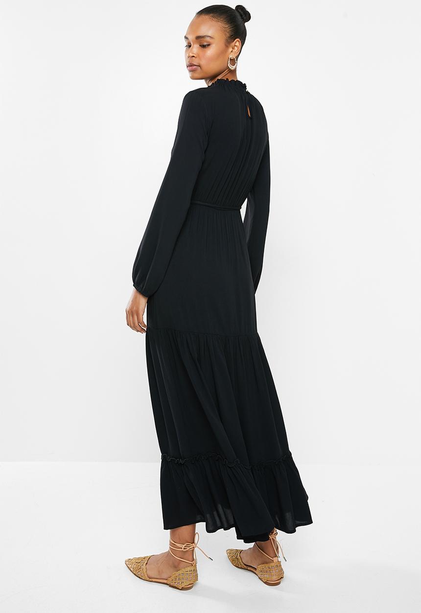 edit - Tiered maxi dress - black