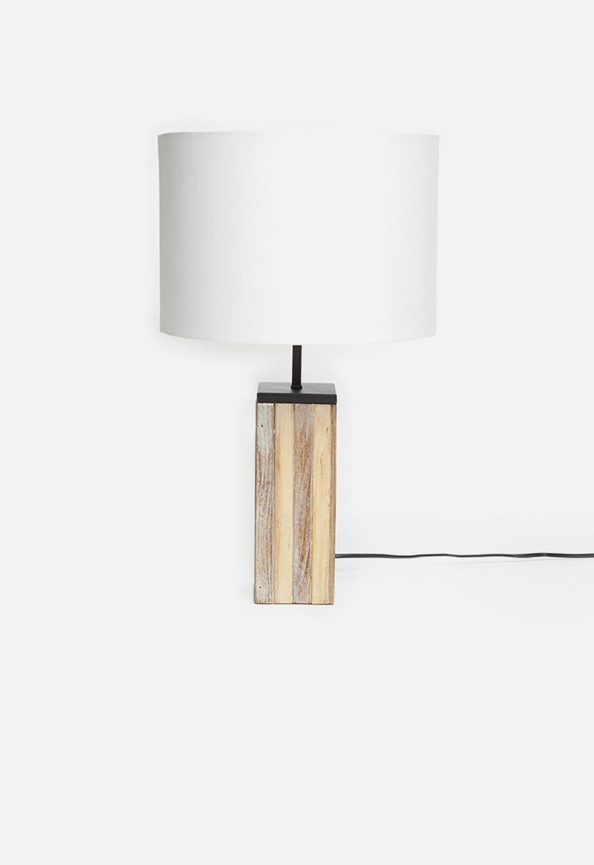 Sixth Floor - Wood panel lamp base - natural