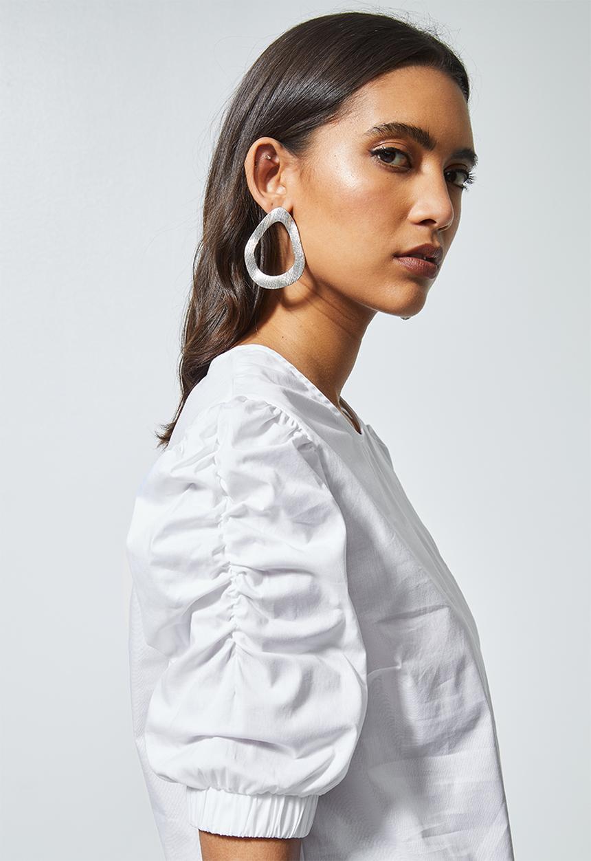 Superbalist - Puff short sleeve blouse - white