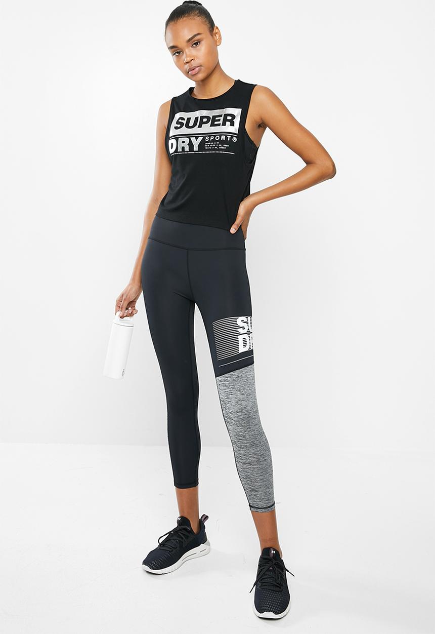 Superdry. - Streetsport crop tank - black