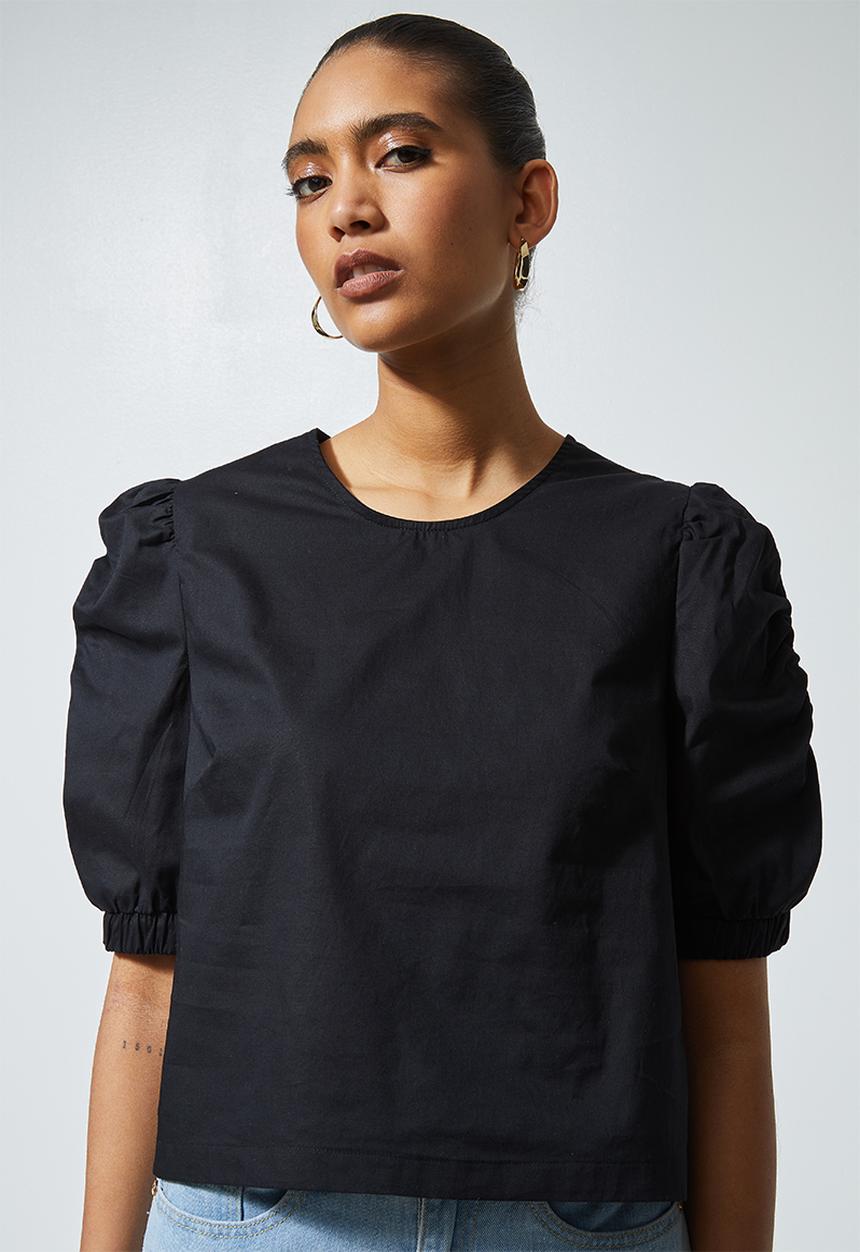 Superbalist - Puff short sleeve blouse - black
