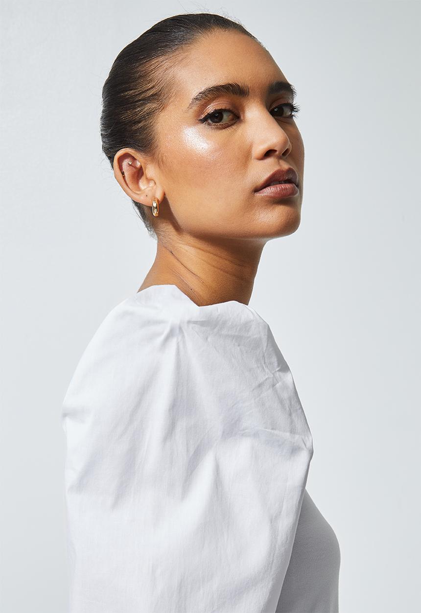 Superbalist - Combo fabric one shoulder top - white