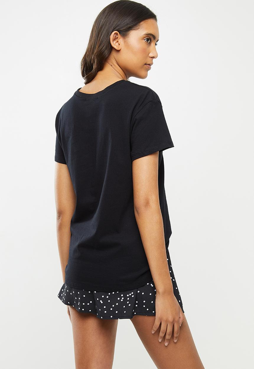 Superbalist - Shorts & tee set - black & white 