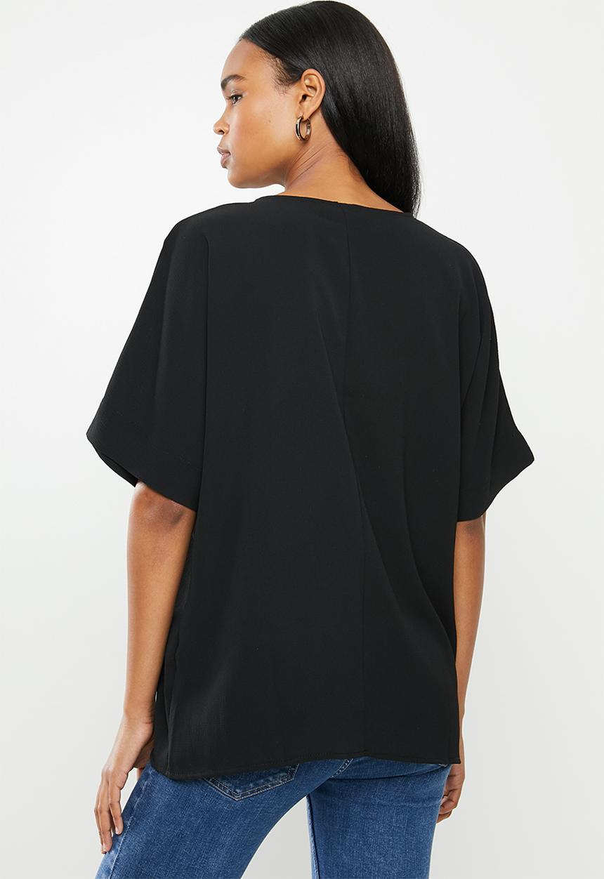 edit - Oversized kimono shell - black