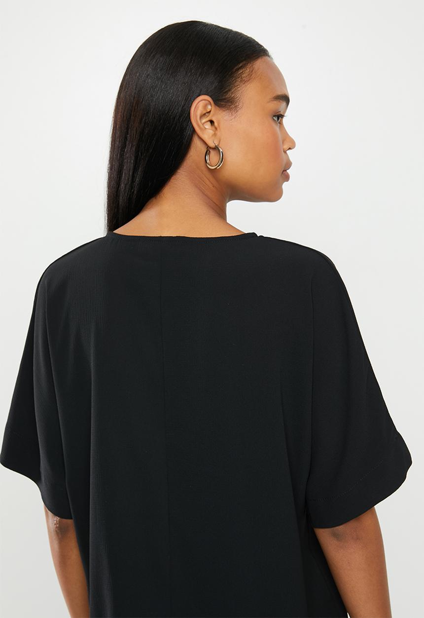 edit - Oversized kimono shell - black