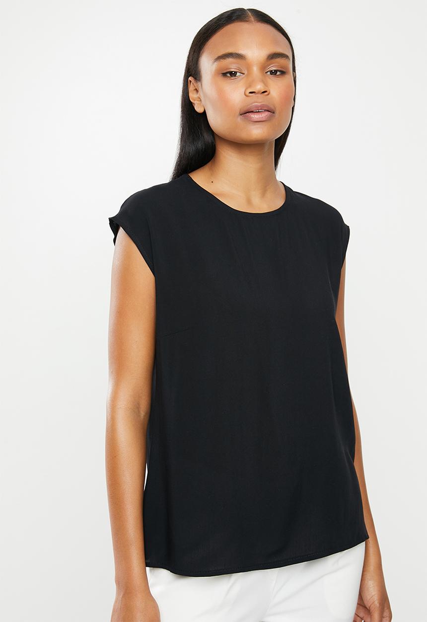 edit - Woven basic shell - black
