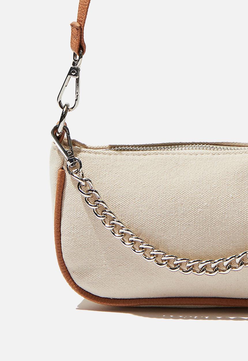 Rubi - Sophia chain cross body bag - tan & cream 