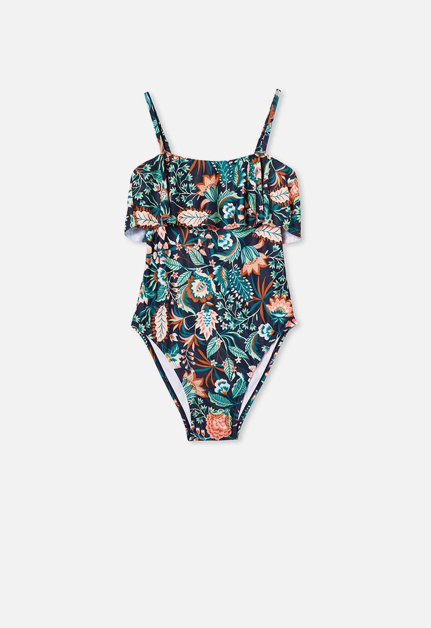 Free by Cotton On - Willow frill one piece - indian ink/folk floral