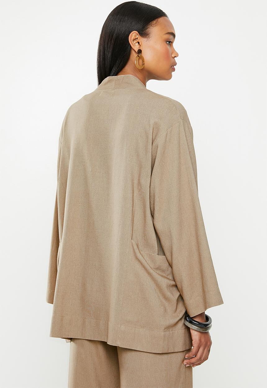 edit - Linen shacket - taupe