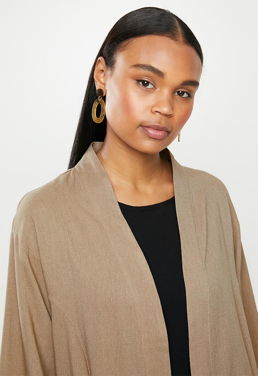 edit - Linen shacket - taupe