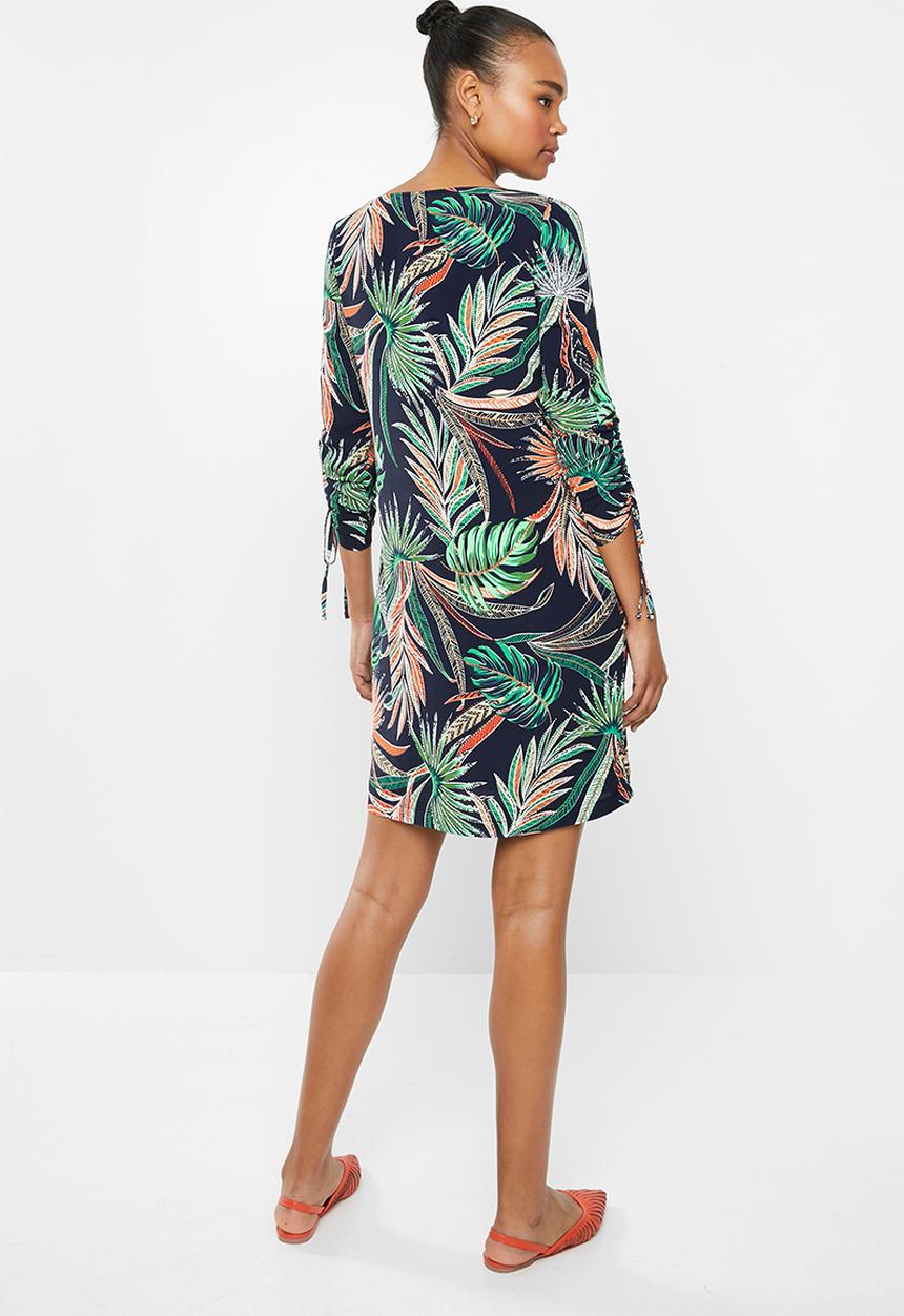 edit - Gauged sleeve woven tunic - multi