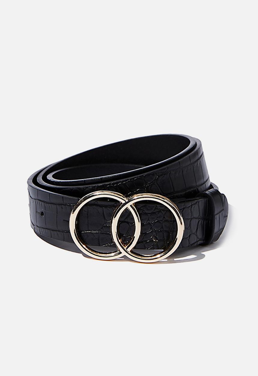 Rubi - Double circle belt - black 
