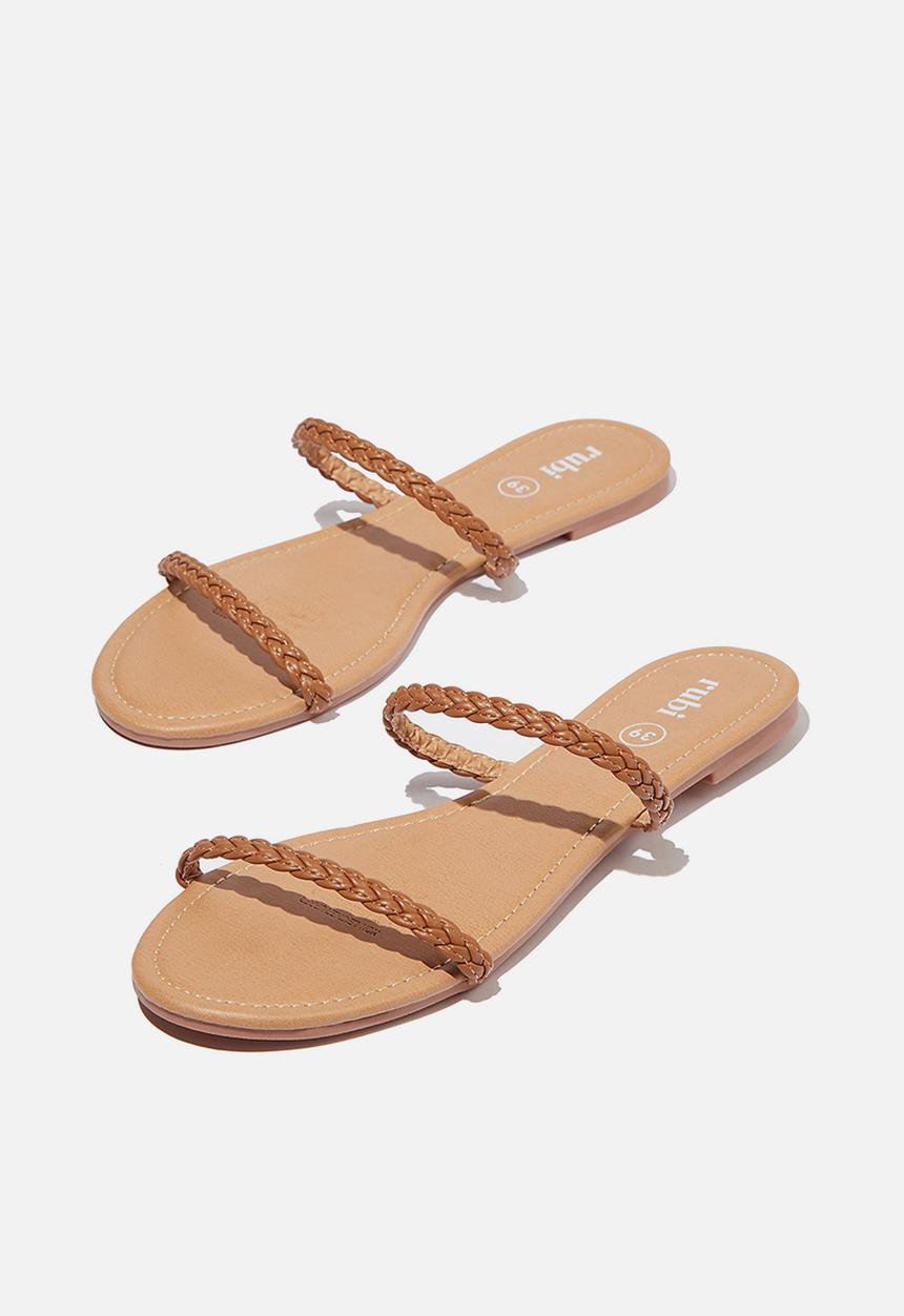 Cotton On - Everyday thin braided slide - tan