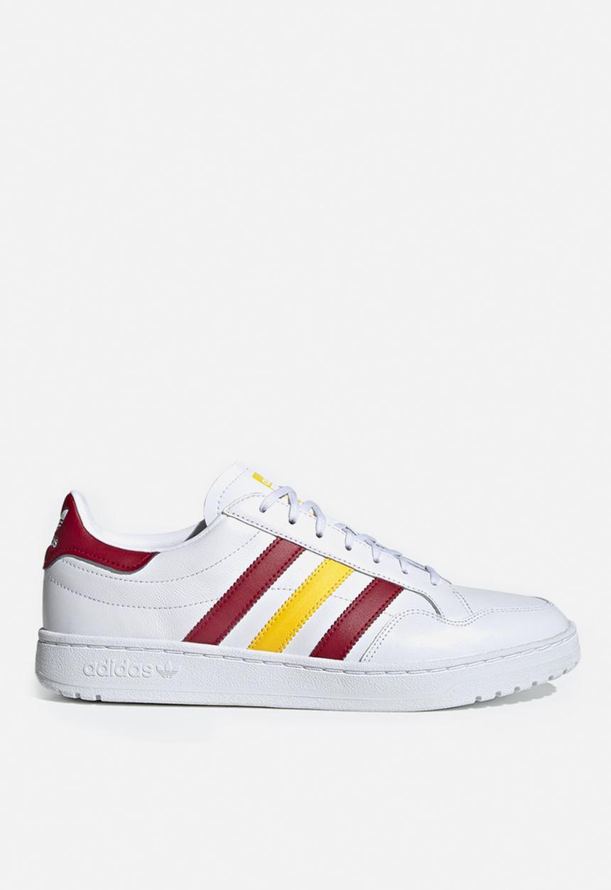 adidas Originals - Team Court - ftwr white / collegiate burgundy / wonder glow
