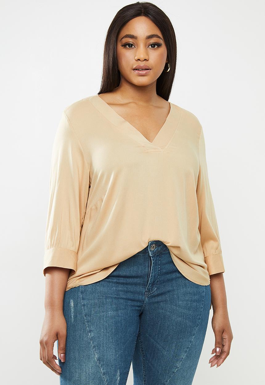 JUNAROSE - Louise 3/4 sleeve blouse - neutral