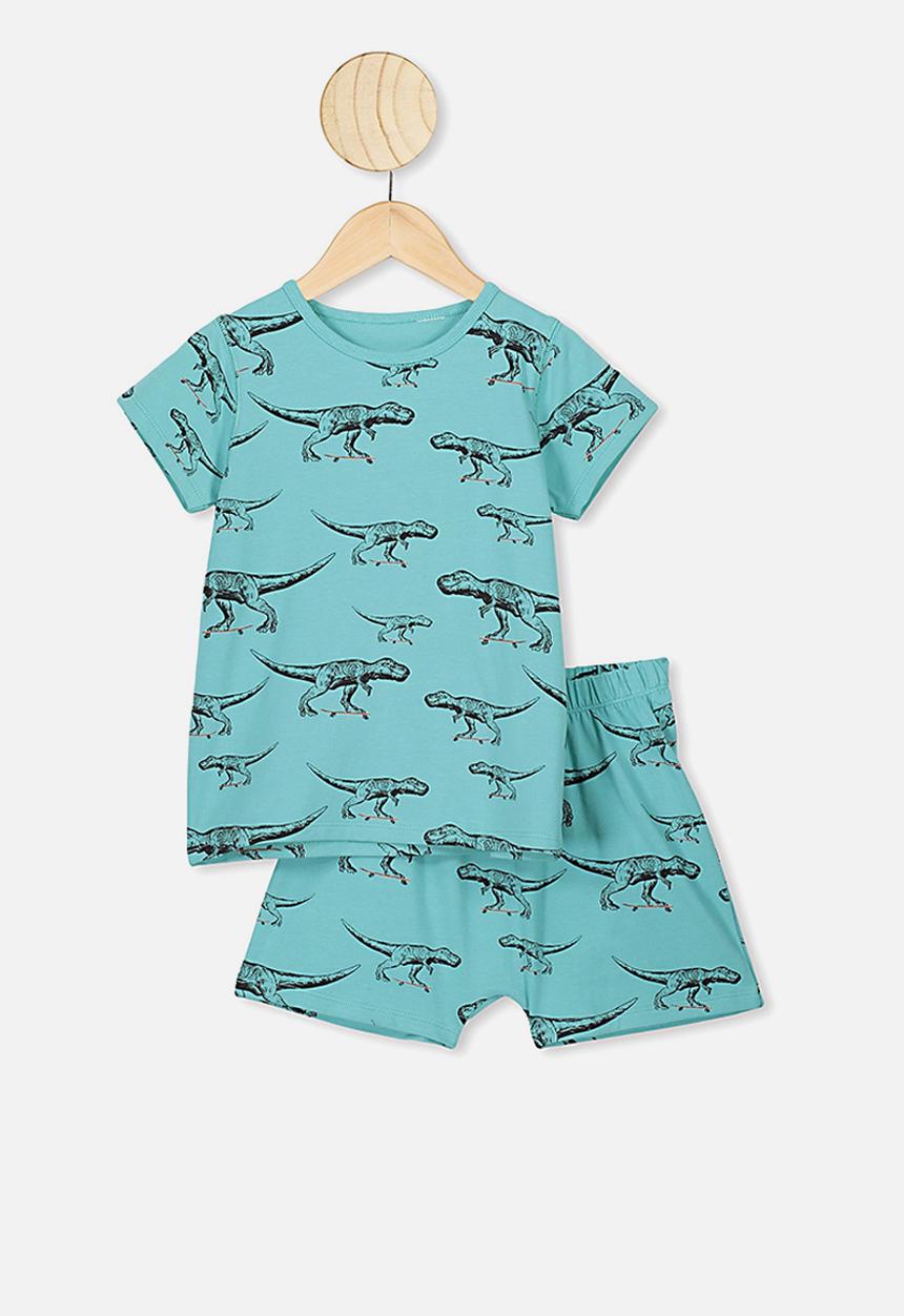 Cotton On - Hudson short sleeve pj set - blue