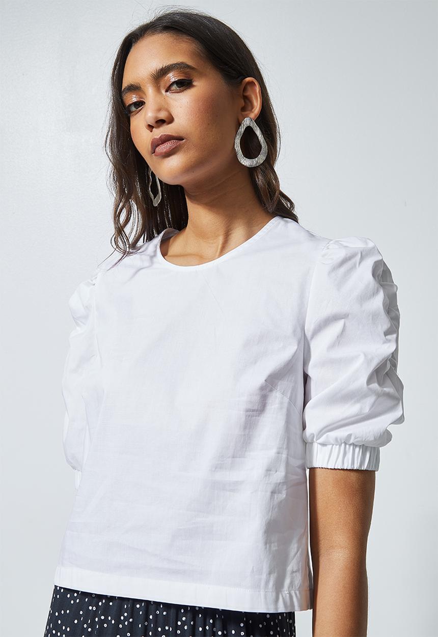 Superbalist - Puff short sleeve blouse - white