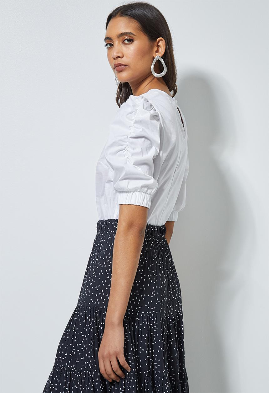 Superbalist - Puff short sleeve blouse - white