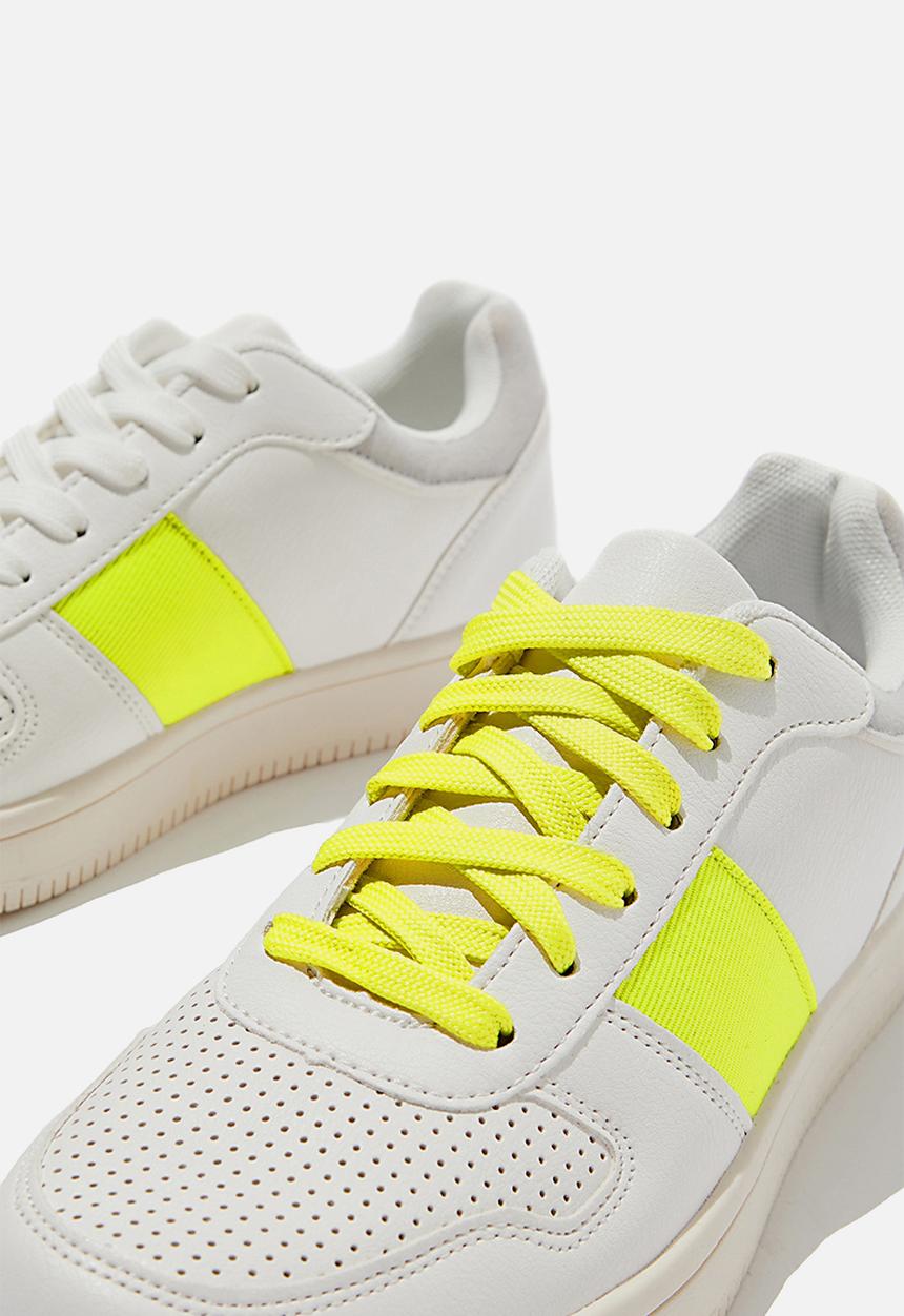 Cotton On - Alba retro low rise  - white &  lime 