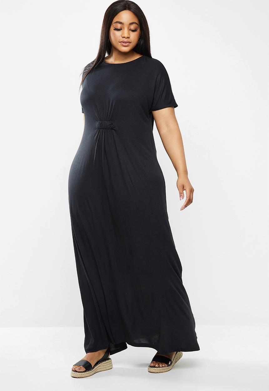 Vero Moda - Viras short sleeve maxi dress curve - black