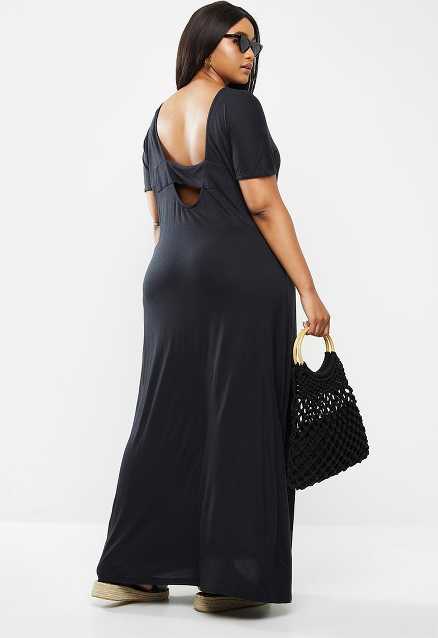 Vero Moda - Viras short sleeve maxi dress curve - black