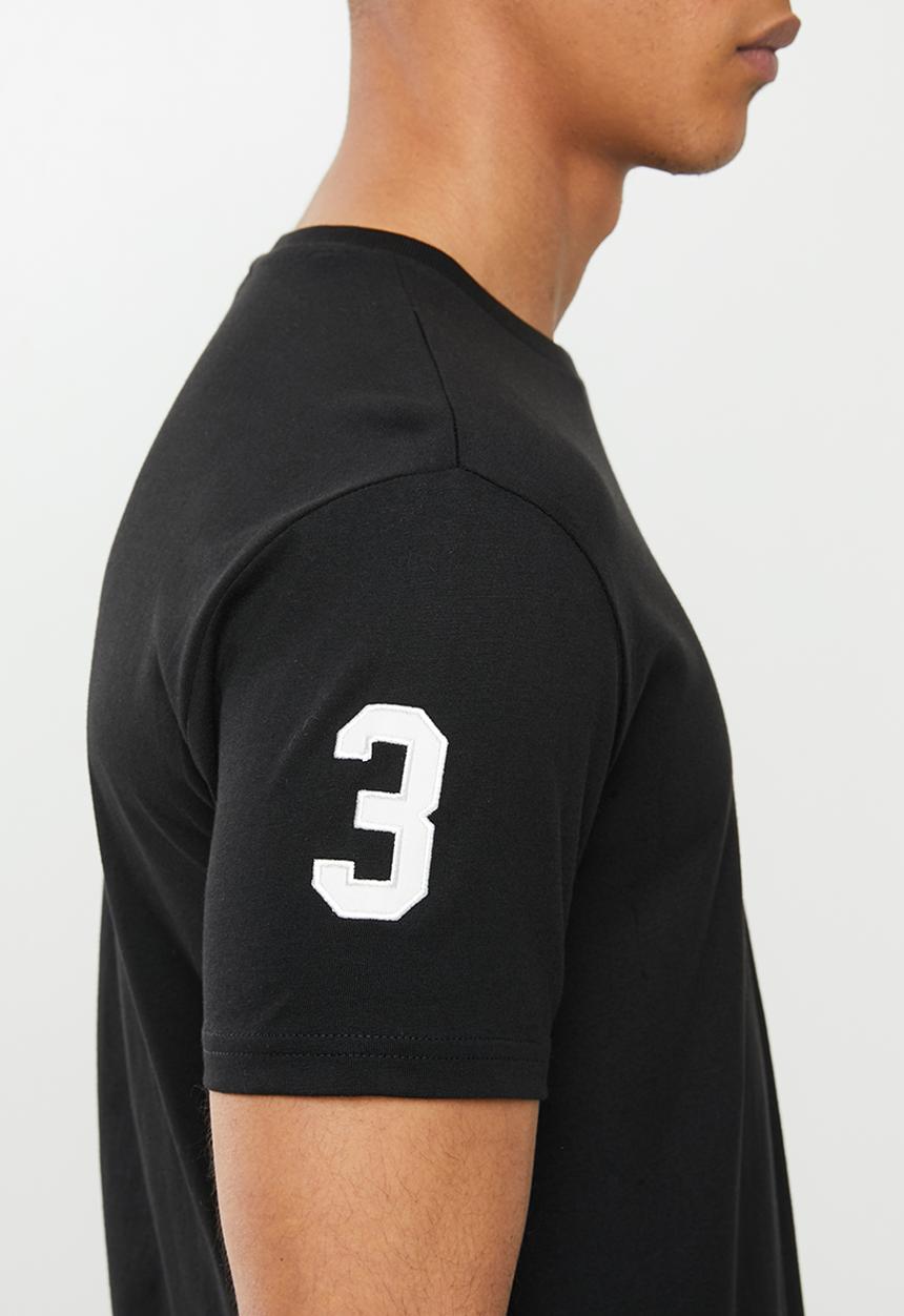 POLO - Prs numerical tee - black