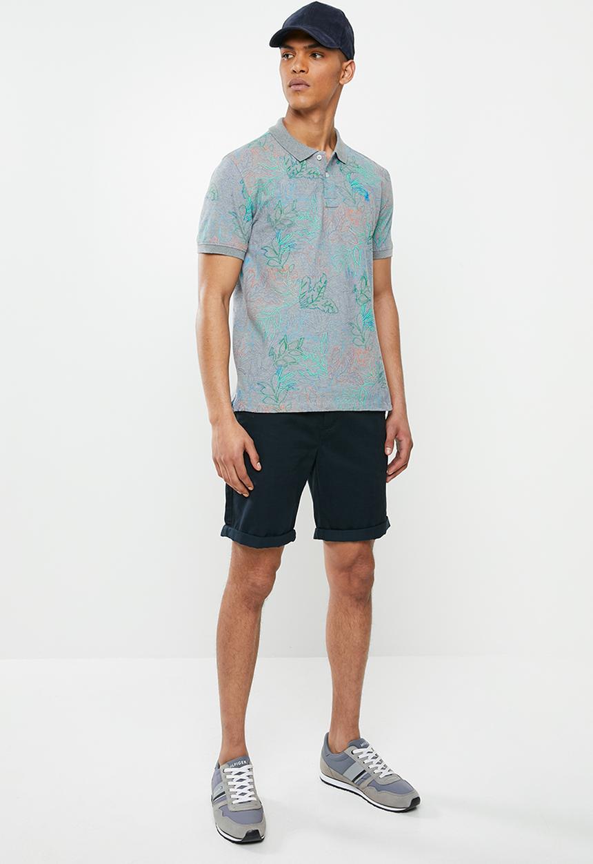 POLO - Floral print custom fit golfer - multi 
