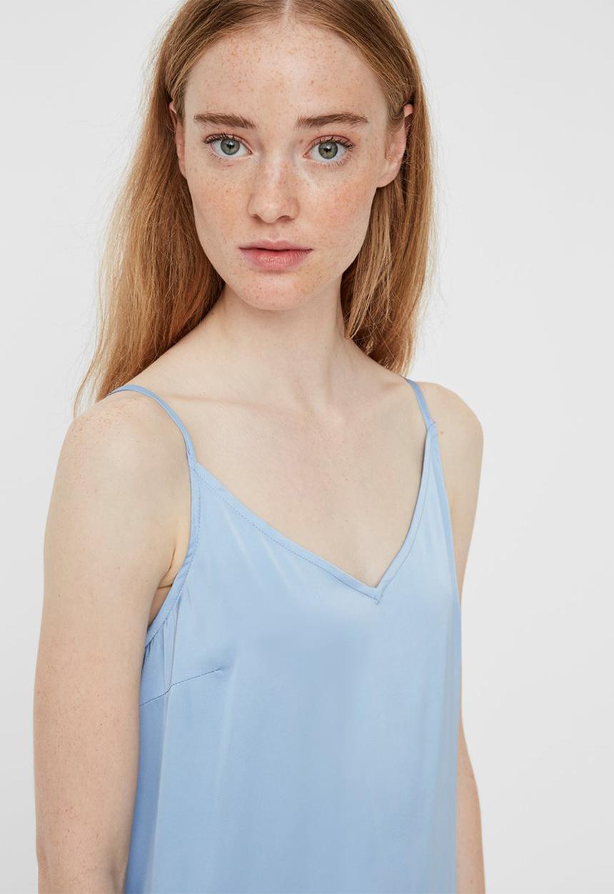 Vero Moda - Laura short length satin calf dress - blue