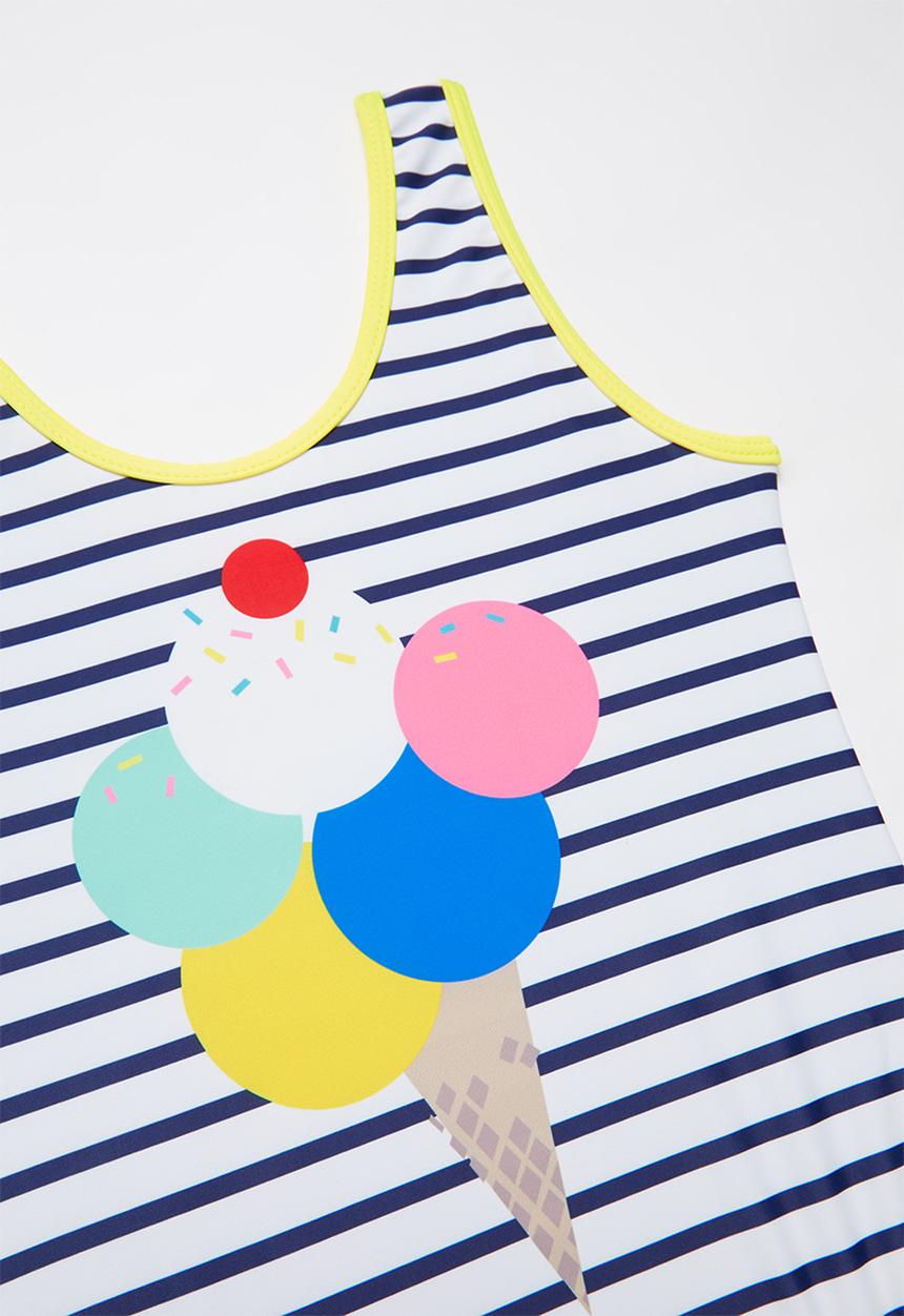 Pop Candy - Girls stripe swimsuit - multi