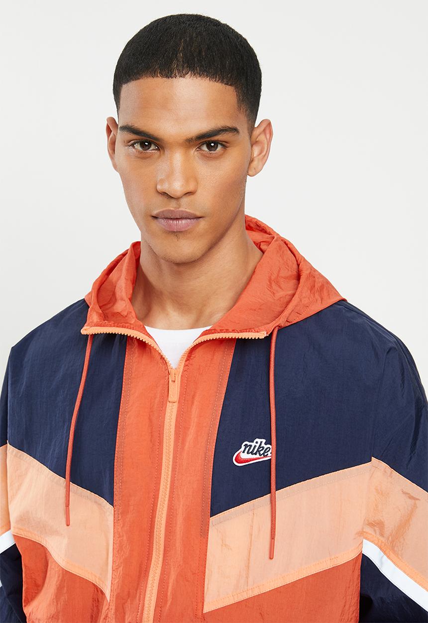 Nike - Nike sportswear he wr+ unld jacket - orange & navy 
