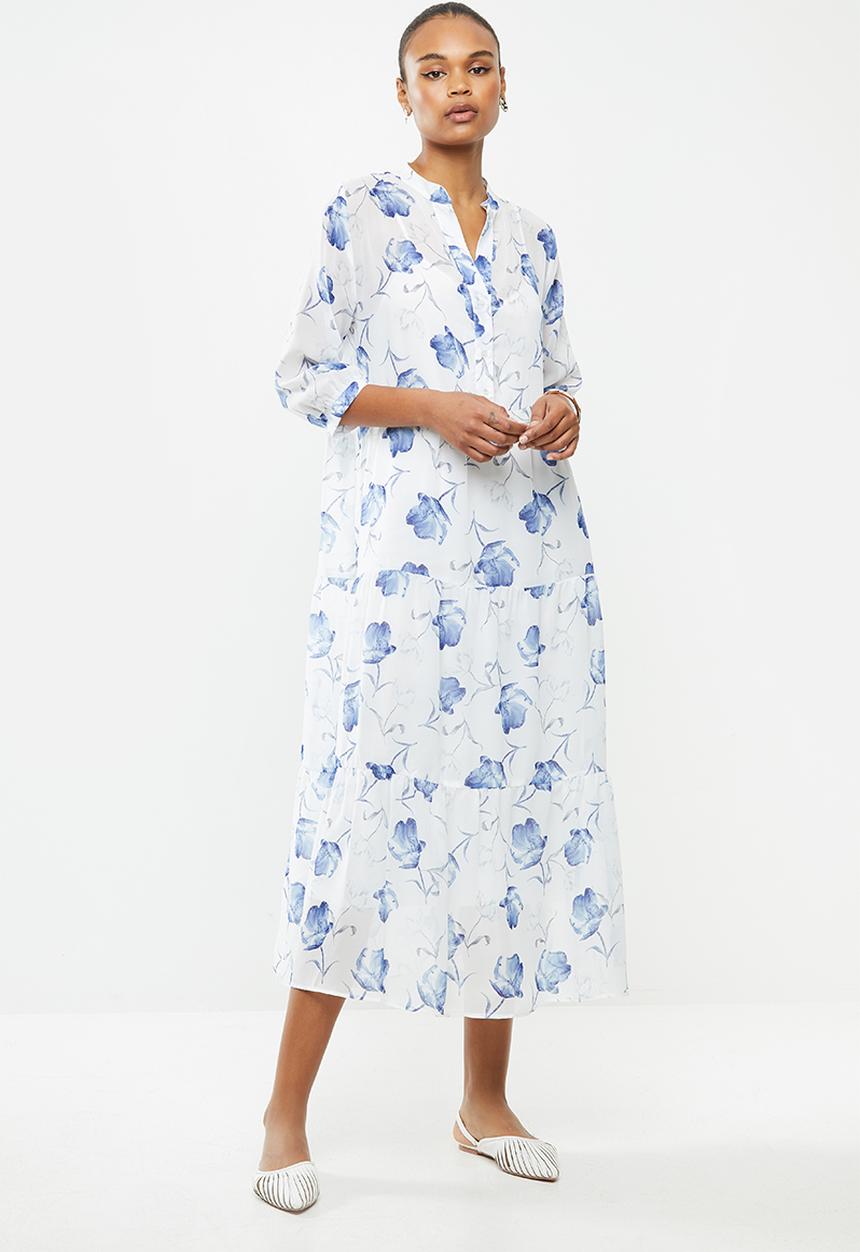 MILLA - Chiffon tiered dress - blue 