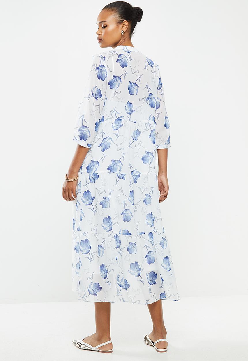 MILLA - Chiffon tiered dress - blue 