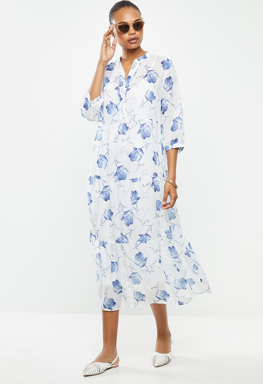 MILLA - Chiffon tiered dress - blue 