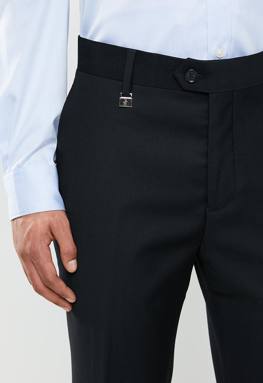 POLO - Classic custom fit formal trouser - black