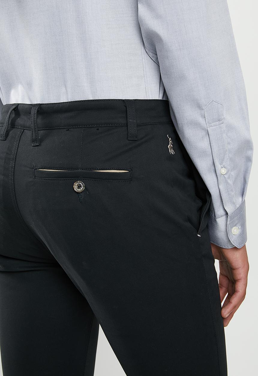 POLO - Alexander cotton stretch straight leg chino - black