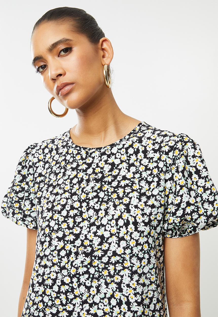 Blake - Puff sleeve mini dress - multi