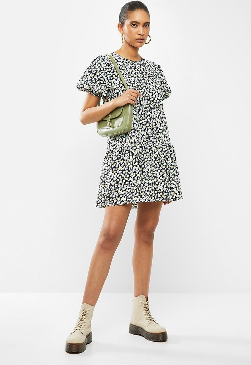 Blake - Puff sleeve mini dress - multi