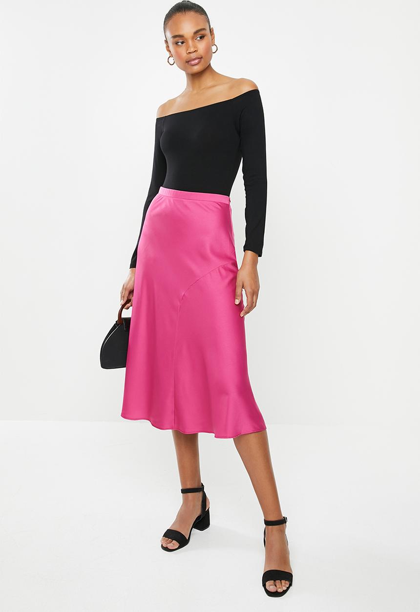 MILLA - Panelled slip skirt - cerise