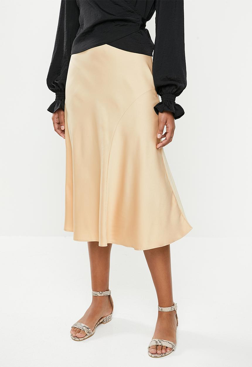 MILLA - Panelled slip skirt - mink