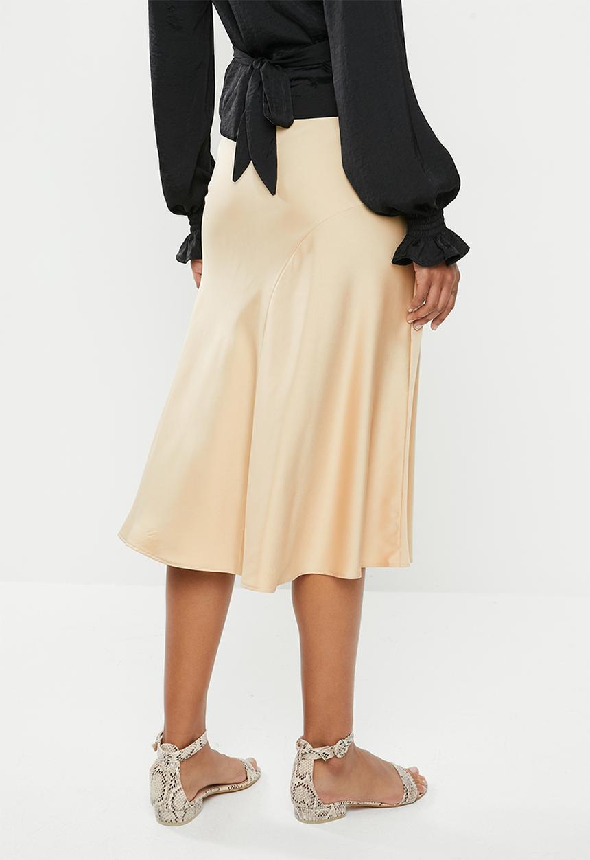 MILLA - Panelled slip skirt - mink