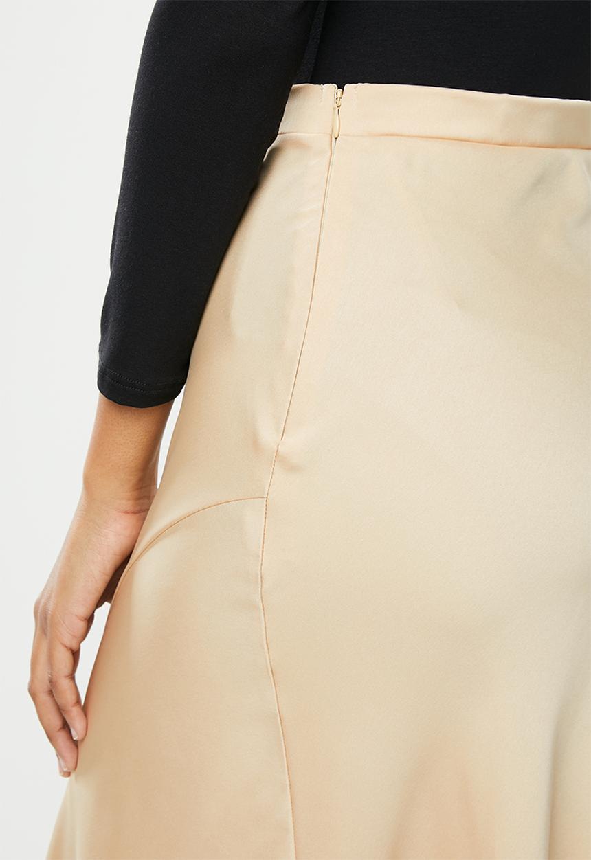 MILLA - Panelled slip skirt - mink