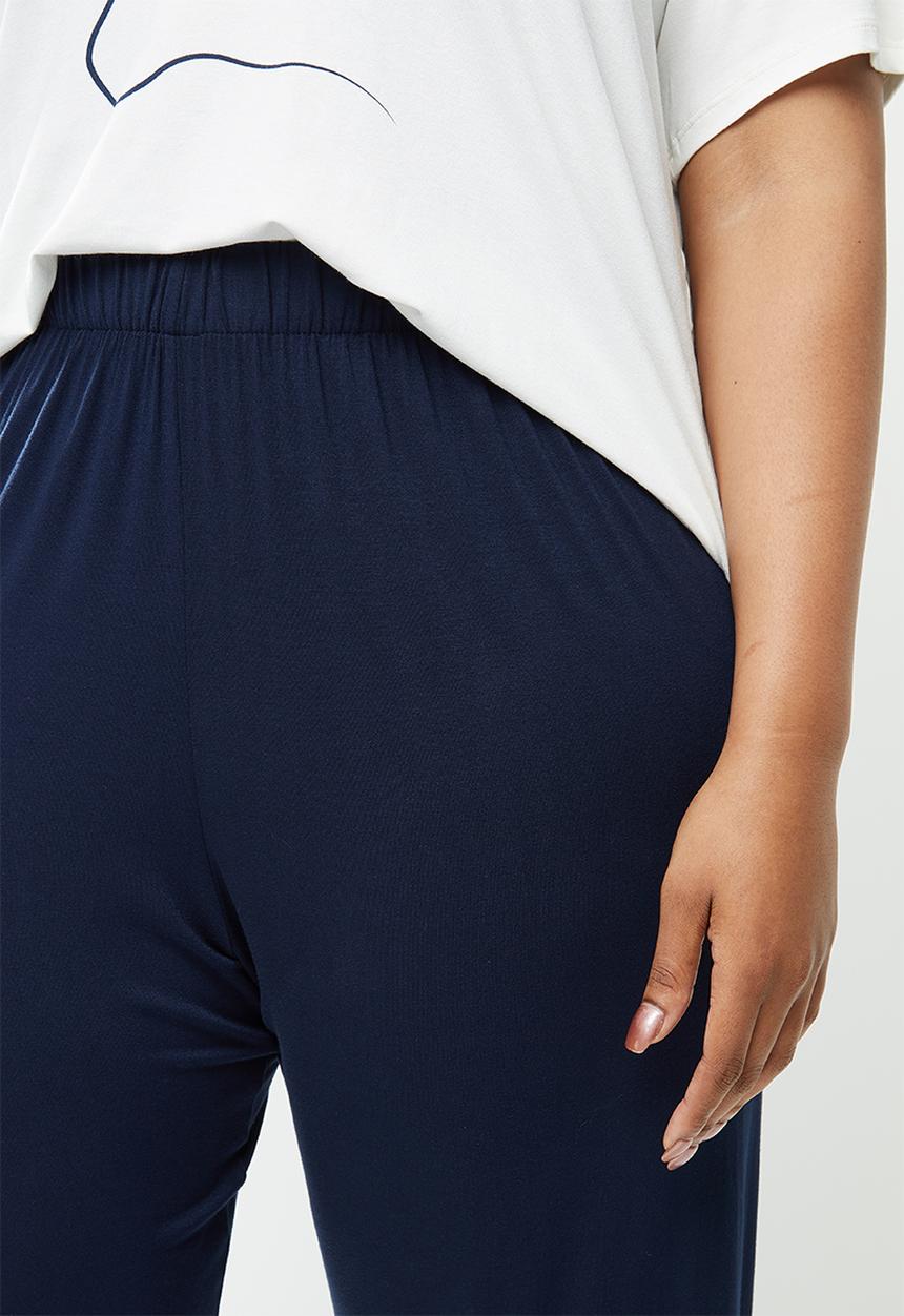 Superbalist - Plus sleep tee & pants set - navy & white