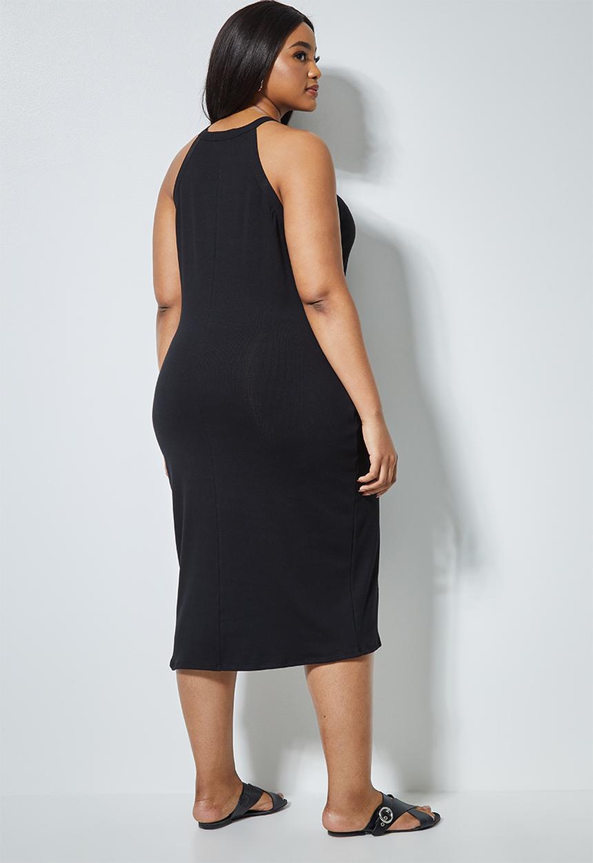 Superbalist - Rib high neck bodycon - black
