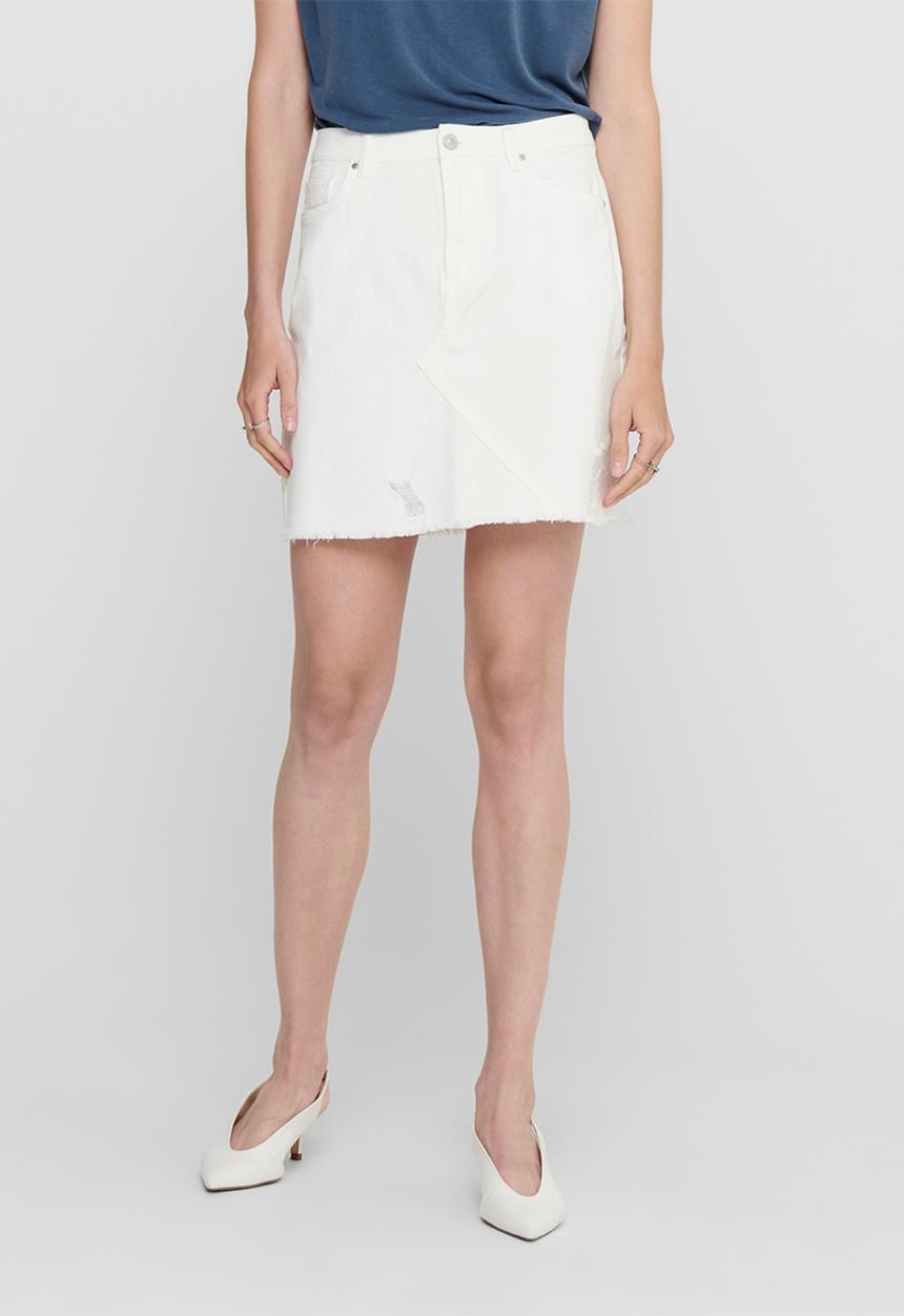 Jacqueline de Yong - Rosa life short destroy skirt - white 