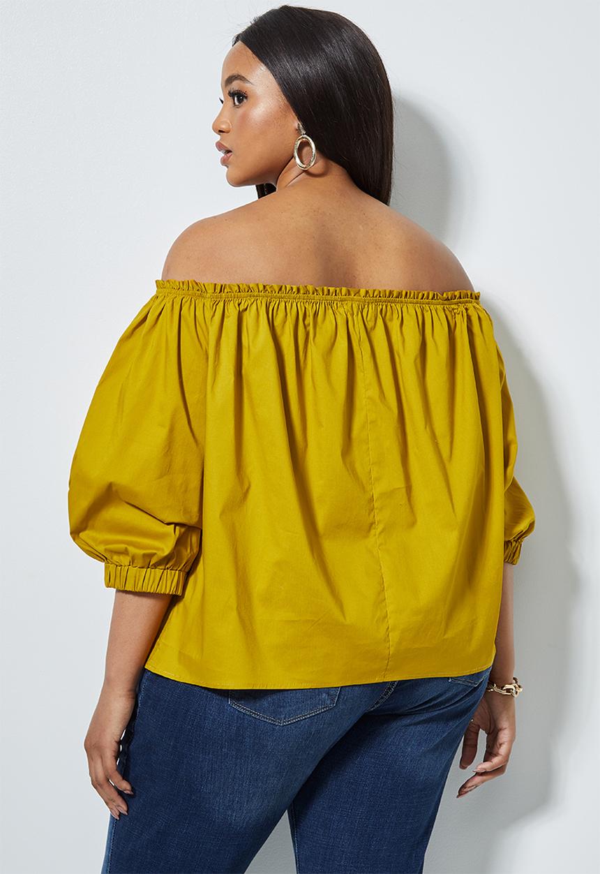 Superbalist - Off the shoulder cotton blouse - mustard