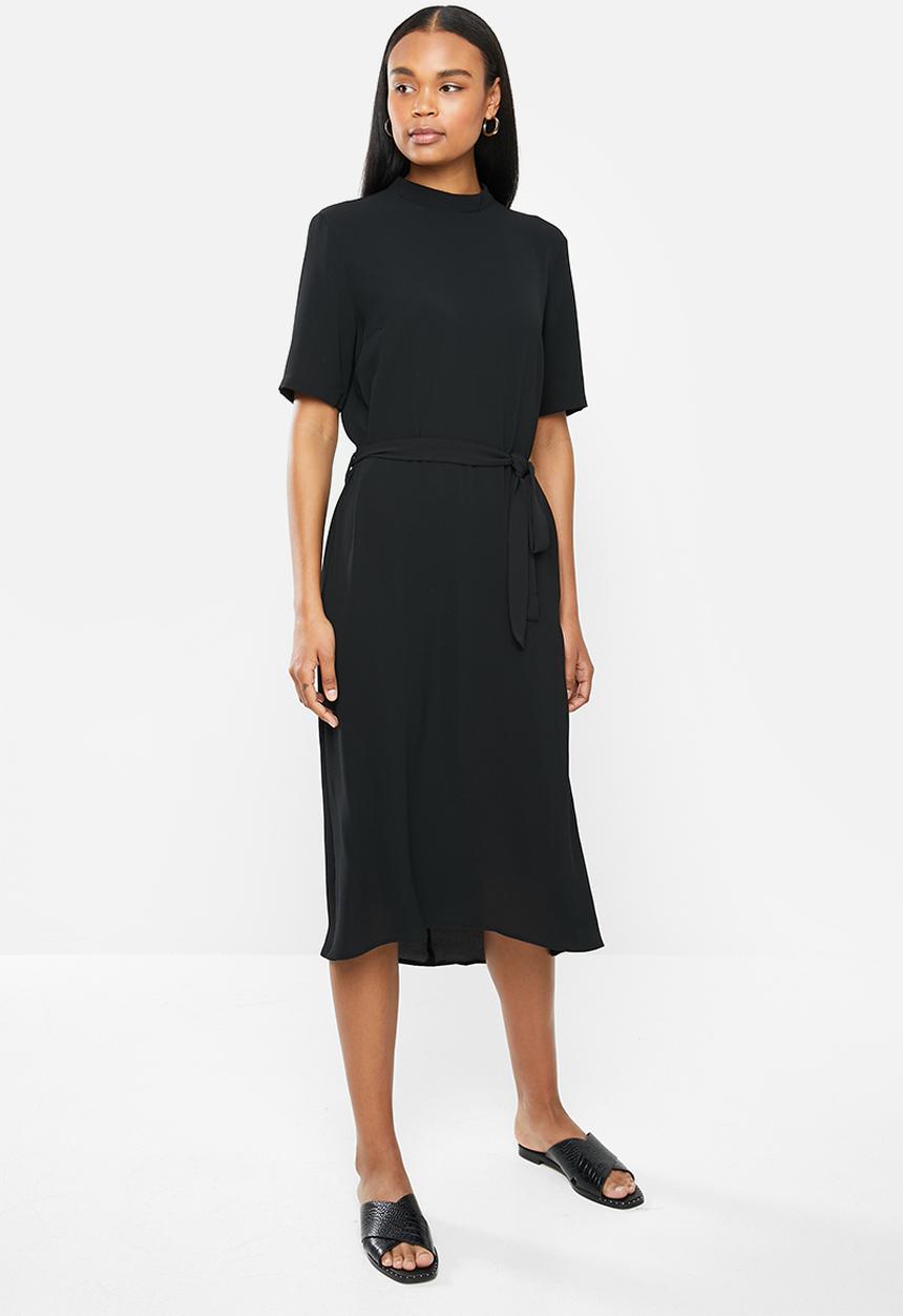 Jacqueline de Yong - Piper 2/4 highneck dress - black