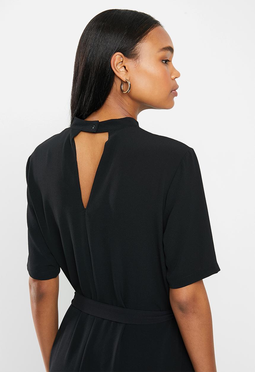 Jacqueline de Yong - Piper 2/4 highneck dress - black