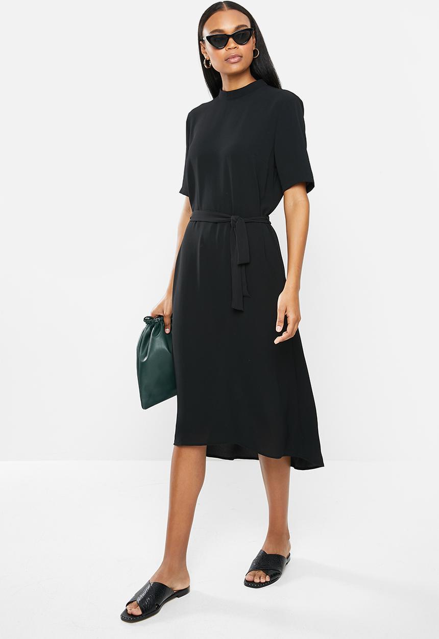 Jacqueline de Yong - Piper 2/4 highneck dress - black