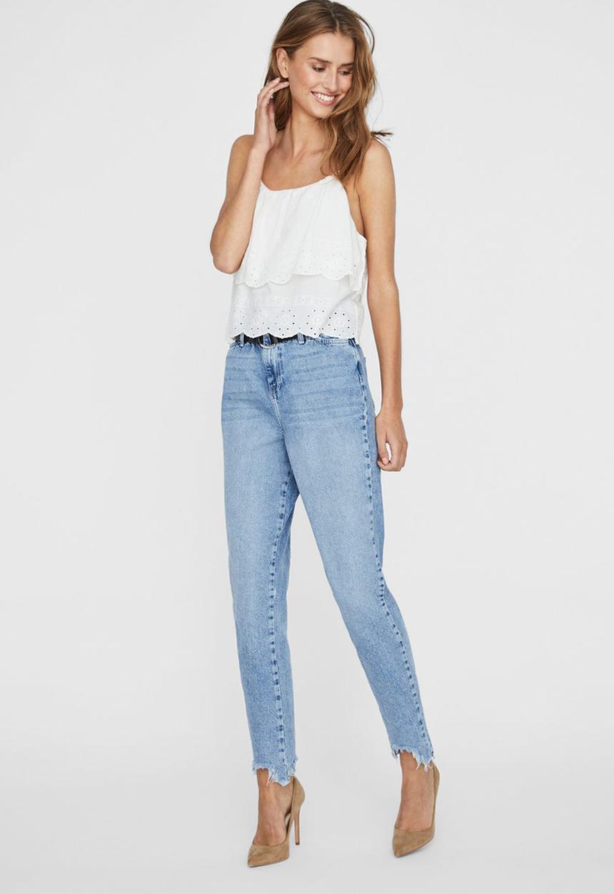 Vero Moda - Zakynthos boho singlet - white